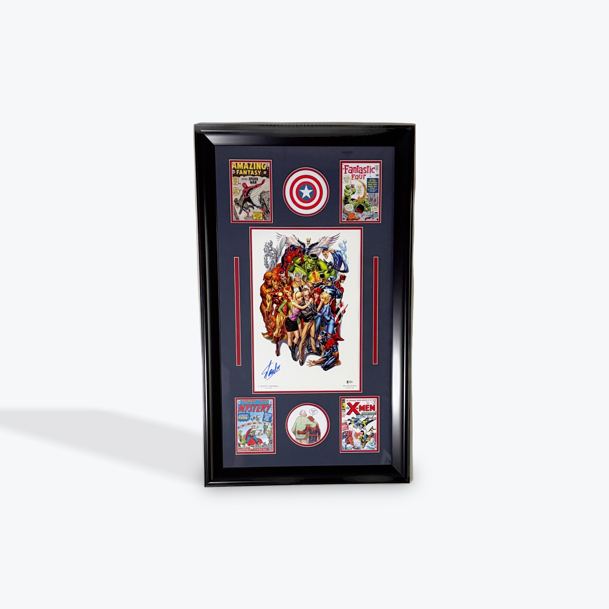 Stan Lee Signed Marvel Characters Collage